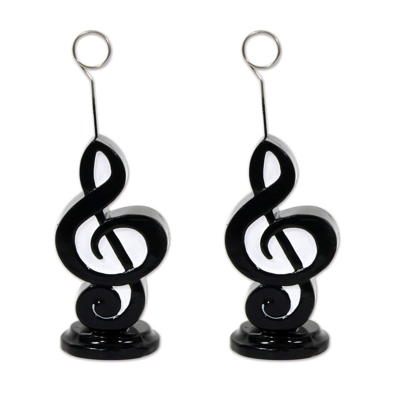 Beistle 6oz. Black Musical Note Photo & Balloon Holders, 2ct.
